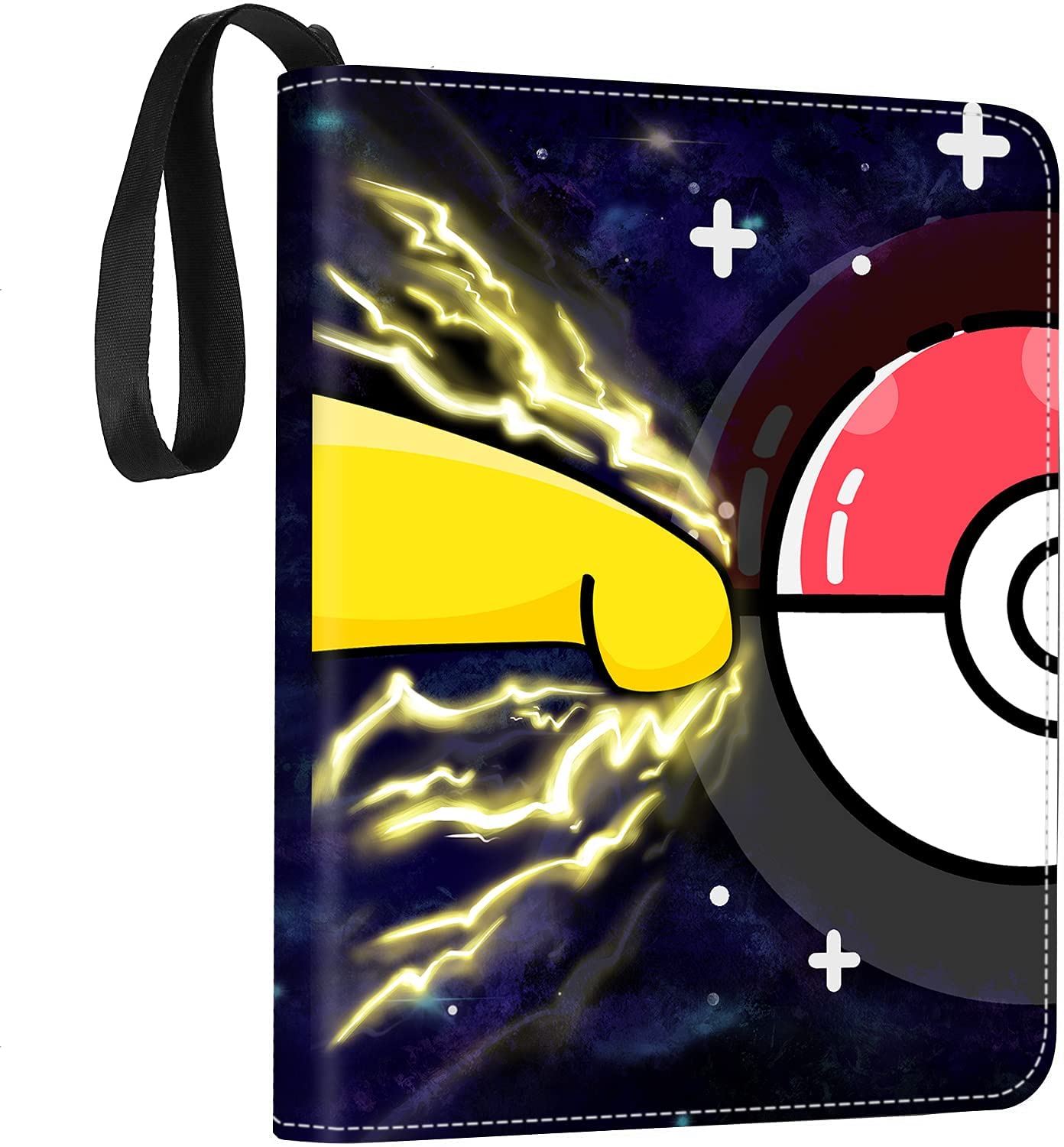 Tiokkss Trading Card Binder with Sleeves, Card Collectors Album with 50 Premium 4-Pocket Pages, Holds Up to 400 Cards, Carrying Case Binder Book Folder Organizer for Boys and Girls (Black)