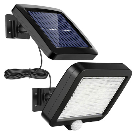 Tiokkss Solar Light Outdoor, 56 LED Solar Light Outside with Motion Detector, IP65 Waterproof, 120° Lighting Angle, Solar Wall Light for Garden with 16.5ft Cable(1 Pack)