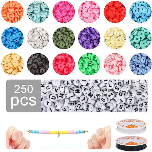 Tiokkss 5000 Pcs Clay Beads for Bracelet Making, 234 pcs Letter Beads with 16 pcs Colorful Hearts Beads for Jewelry Making Kit Bracelets Necklace